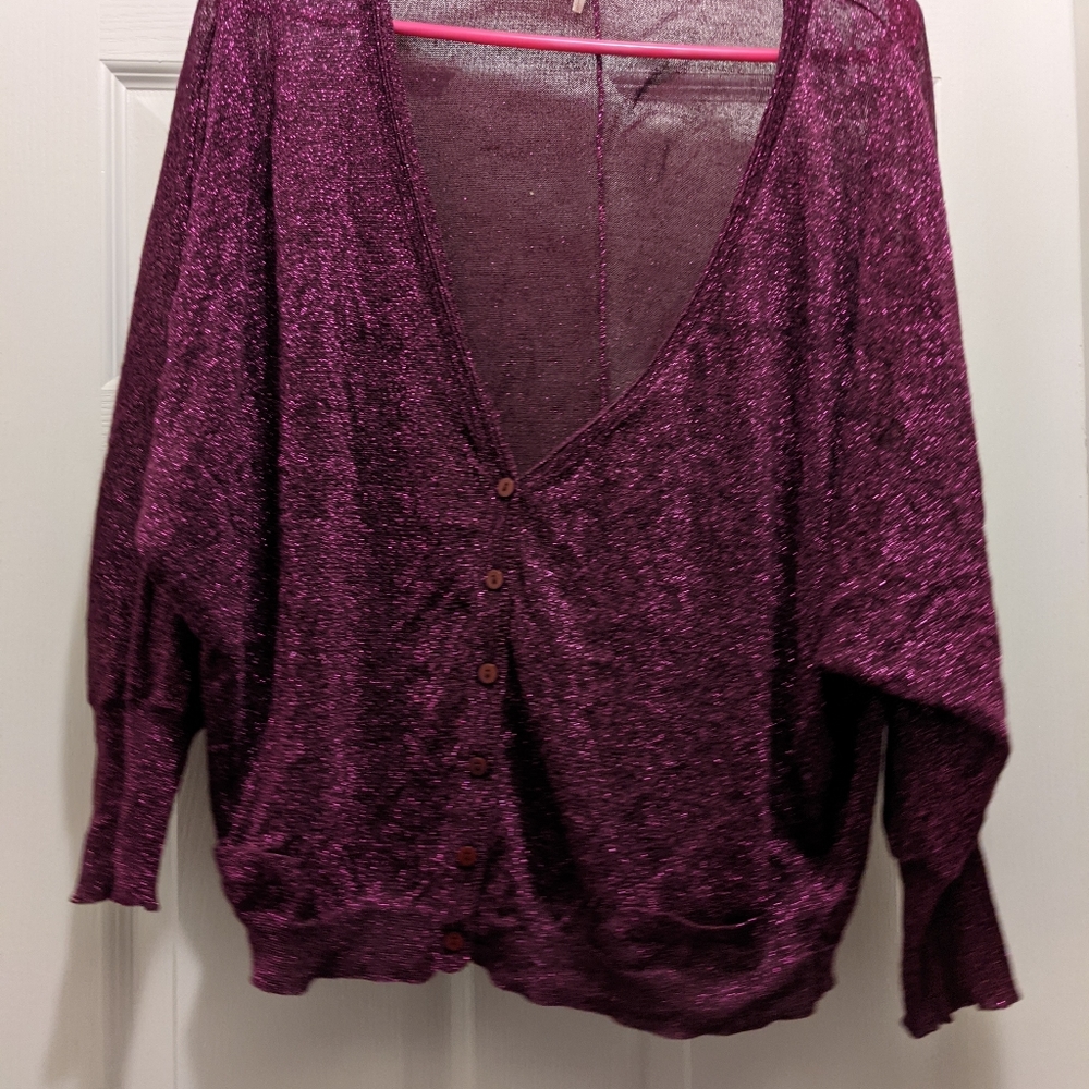 Metallic Purple Cardigan